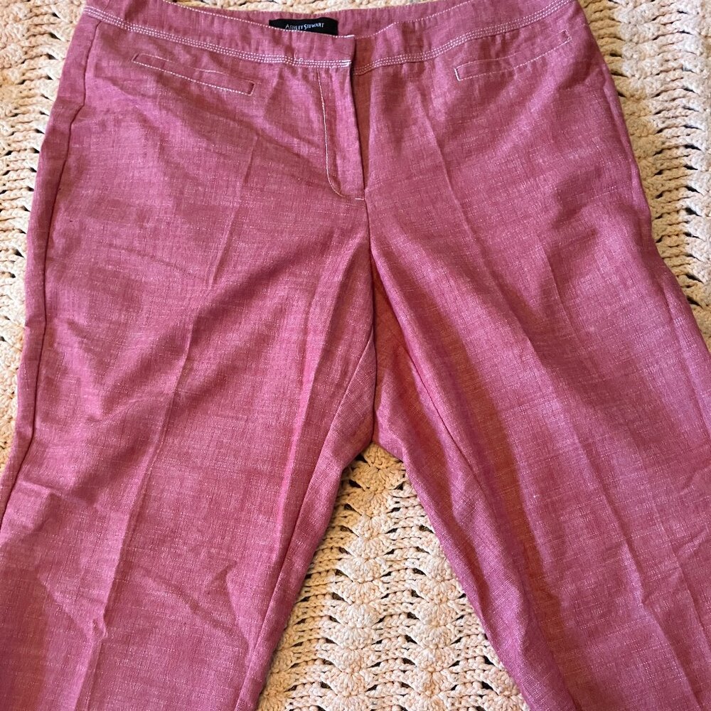 Ashley Stewart red capri pants size 16 cotton poly blend
